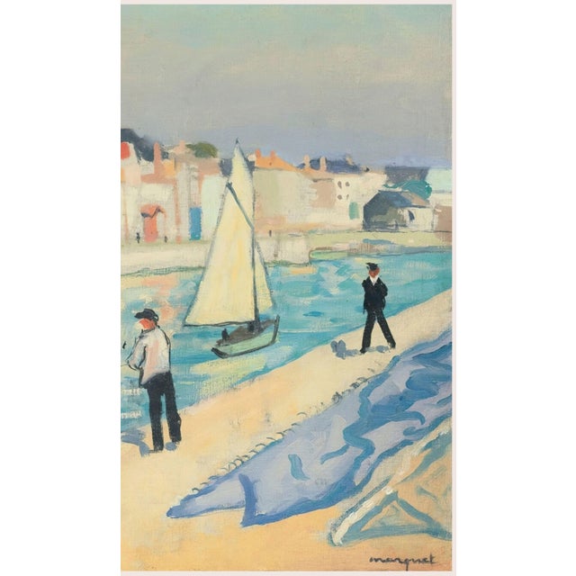 Vintage Coastal Art Print – French Harbor Fishermen by Albert Marquet, 60" X 40" For Sale In Buffalo - Image 6 of 7
