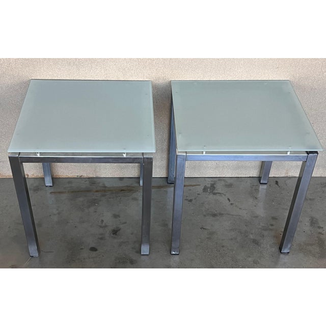Metal Pair of 1970s Postmodern Side Tables For Sale - Image 7 of 18