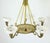 Large Swedish Modern Art Deco Chandelier in Alabaster and Brass, 1930 For Sale - Image 6 of 9