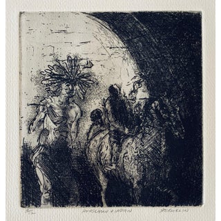 Robert A. Birmelin, Horseman & Indian, American Modernist Abstract Etching For Sale