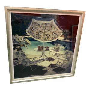 Afternoon Drinks - Large Framed Photograph Attributed to Slim Aarons. (Unsure of Artist!)