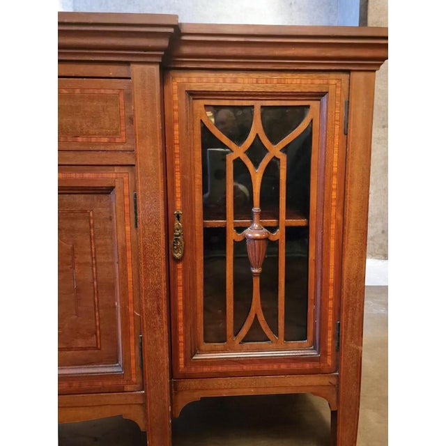 English Mahogany Display Buffet, 1920s For Sale - Image 6 of 11