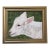 Sheep Lamb Portrait Realism English Traditional White Beige Green Original Oil Painting Cleo Plowden For Sale