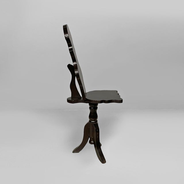 Italian Antique Chair in Black Wood, 1800s For Sale - Image 3 of 14