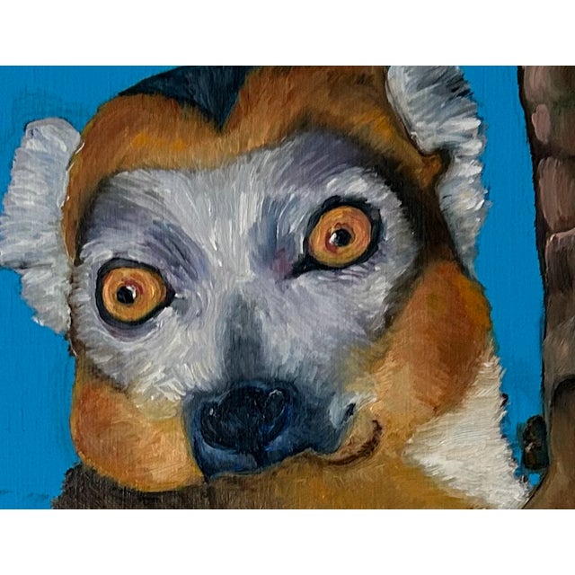 Oil painting on wood, unframed. A Kudamundi, more commonly known as a Coatimundi or Coati, is a clever, raccoon-like...