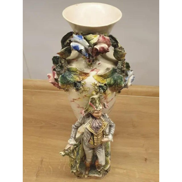 1920s Late 19th Century Figural Porcelain Vase with Napoleonic Figure For Sale - Image 5 of 10