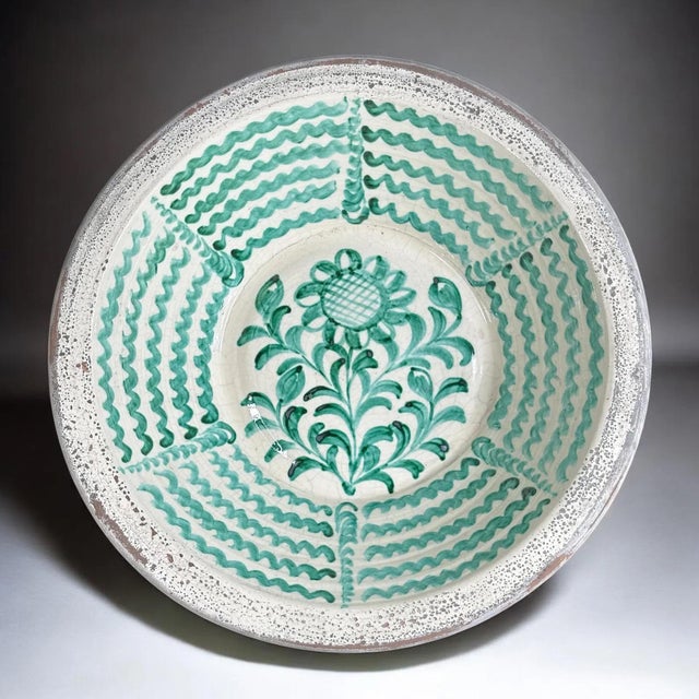 Green Large Spanish Fajalauza Lebrillo Ceramic Bowl For Sale - Image 8 of 8