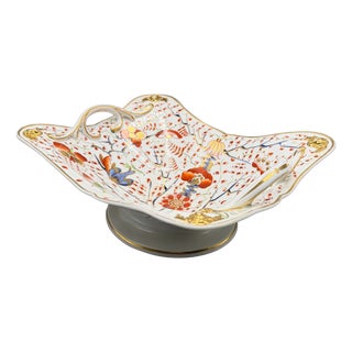 Antique Kakimon Centrepiece Bowl with Double Handled Two Quails Pattern by Derby Porcelain Factory, 1820 For Sale