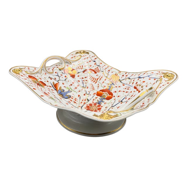 Antique Kakimon Centrepiece Bowl with Double Handled Two Quails Pattern by Derby Porcelain Factory, 1820 For Sale
