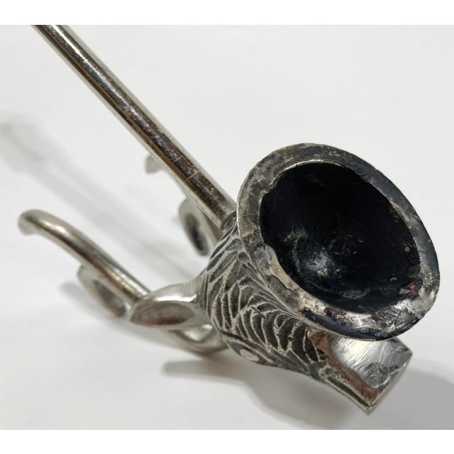 Metal Vintage Silver Deer Candle Snuffer For Sale - Image 7 of 7
