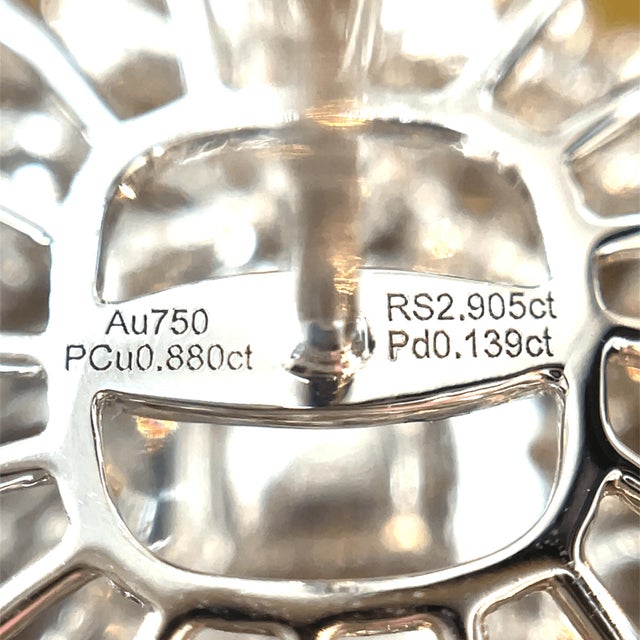 18k White Gold Floral Fancy Pink Diamond Earrings, A Pair For Sale - Image 10 of 10