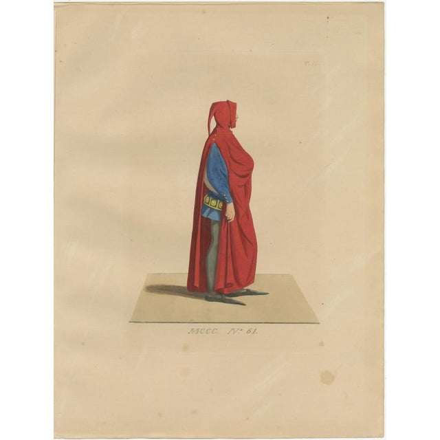 Paul Mercuri, Medieval Costume Prints, 1845, Engravings, Set of 10 For Sale - Image 3 of 14