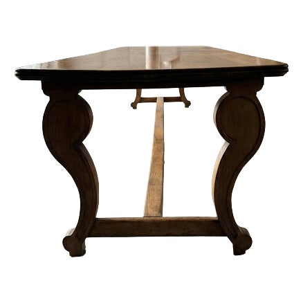 Antique French Monastery Dining Table in Nutwood, 1800s For Sale