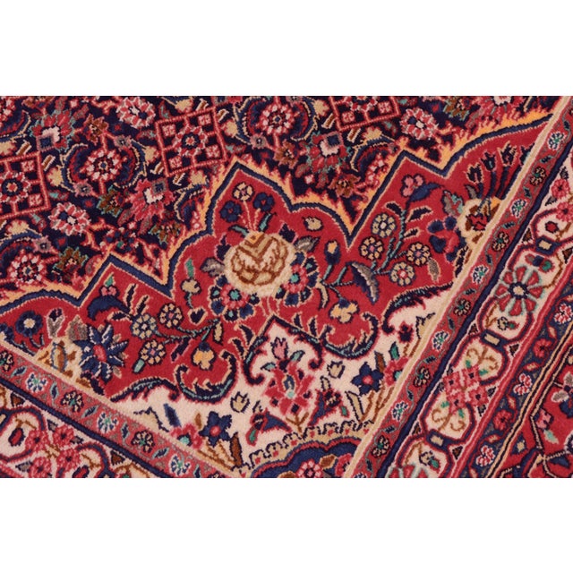 Vintage Hand-Knotted Wool Rug – 10'0" X 12'6" – Blue & Red For Sale - Image 4 of 7