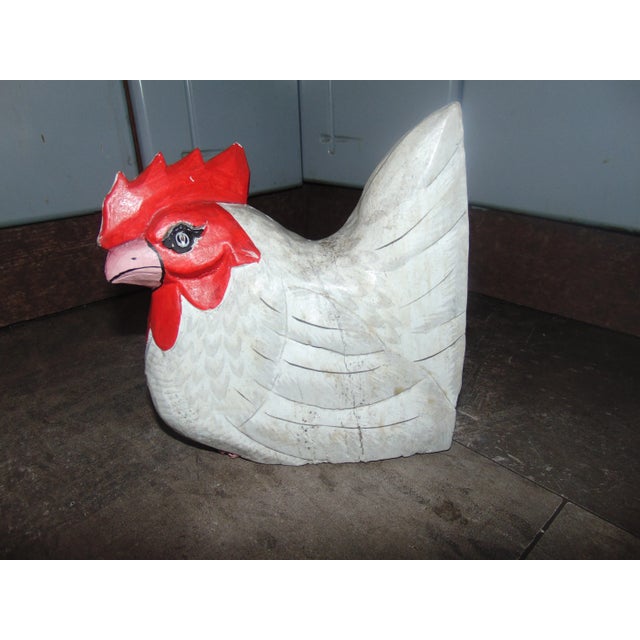 Mid-Century Modern Vintage Wooden Rooster, 1950s For Sale - Image 3 of 6