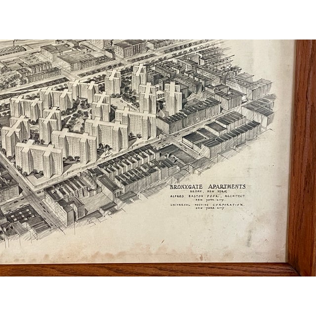 1940s 1941 Architectural Rendering for Alfred Easton Poor's Bronxgate Apartments For Sale - Image 5 of 15