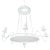 Vintage Handmade White and Light Blue Iron 8-Light Pendant Chandelier For Sale