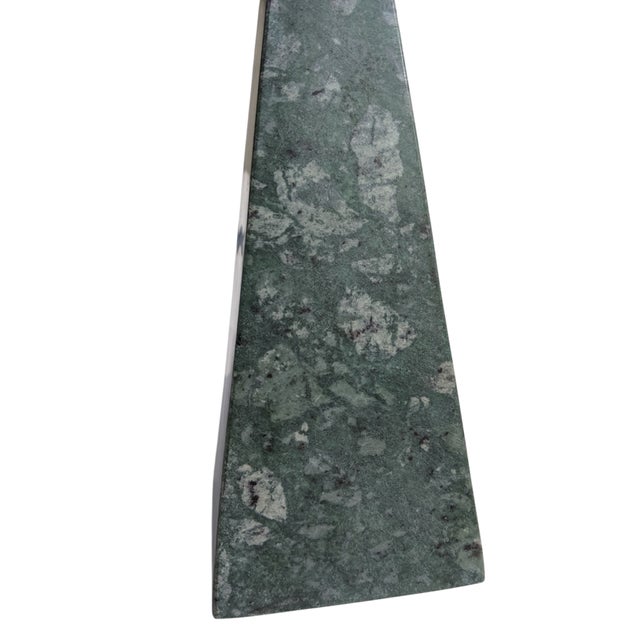 Stone Vintage Neoclassical Grand Tour Green Marble Obelisk For Sale - Image 7 of 9