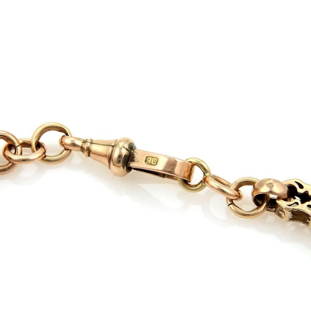 Antique 9k Rose Gold Engraved Link Bracelet For Sale In Miami - Image 6 of 6