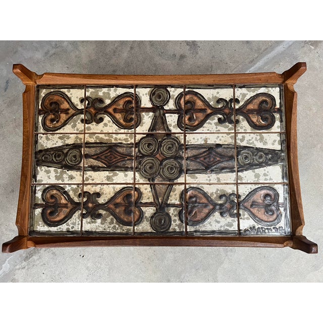 Tile Rolling Table by Henning Kjærnulf, 1960s For Sale - Image 4 of 7