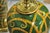 Hollywood Regency Green & Gold Scroll Painted Ceramic Table Lamps - A Pair For Sale - Image 11 of 12