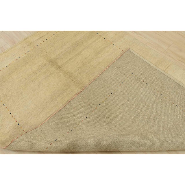 Gabbeh Rug 5’5” X 7’11” Beige Wool Contemporary Hand-Knotted Carpet For Sale - Image 13 of 14