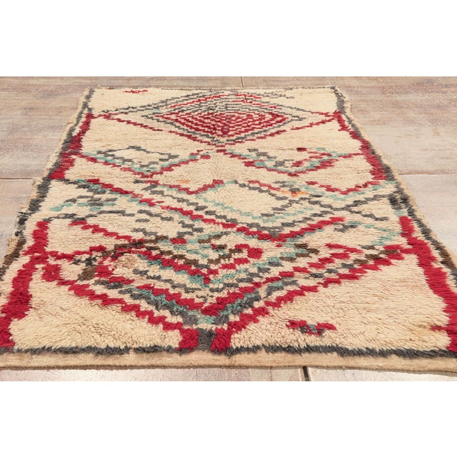 Vintage Azilal Moroccan Rug, 03'10 X 07'05 For Sale - Image 9 of 10