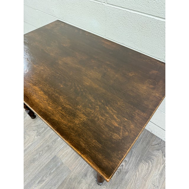 Stickley Brothers Antique Stickley Bros Barley Twist Oak Library Table With Drawer For Sale - Image 4 of 15