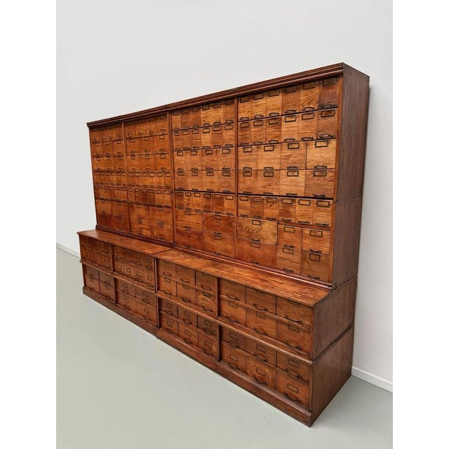 Large Antique American Oak Apothecary Cabinet, 1900s For Sale - Image 4 of 18