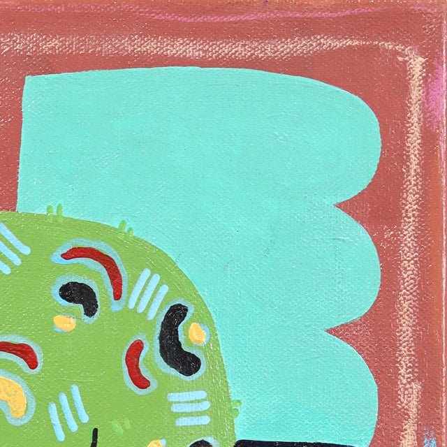 Textile Quiet Afternoon - Original Serene Figurative Mixed Media Acrylic Painting on Canvas For Sale - Image 7 of 10