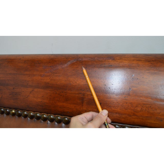 Henredon Leather Sleigh King Bed For Sale - Image 9 of 16