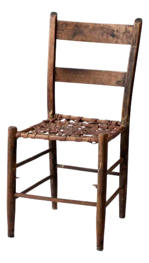Antique Rustic Wovem Seat Chair
