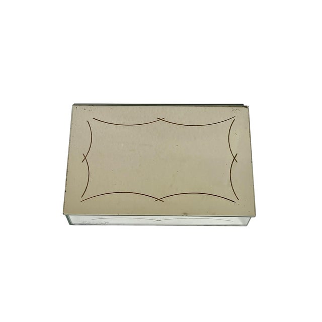 Antique Art Deco French mirrored box. Probably originally for cigarettes but makes a beautiful jewelry box. Mirrored on...
