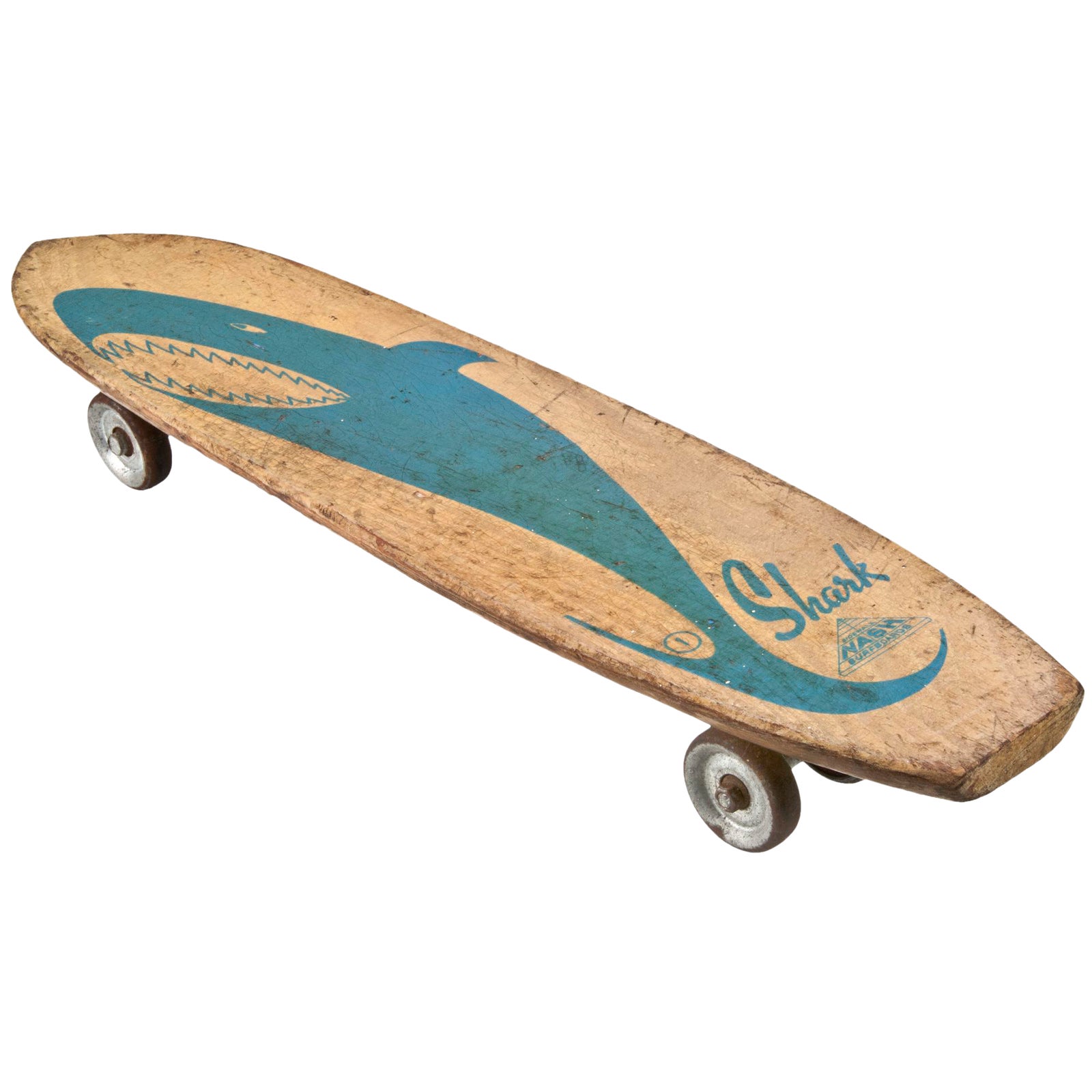 Vintage 1960s Nash Blue Shark Skateboard Chairish