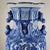 Blue Grand 40" Vintage Blue & White Chinoiserie Floor Vase & Carved Stand For Sale - Image 8 of 17