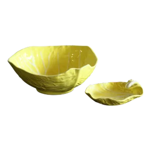 Vintage Yellow Cabbage / Cabbageware Serving Bowls by Secla Portugal - a Pair