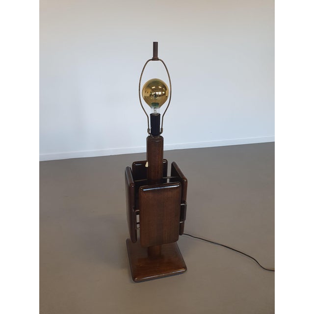 Large brutalist floorlamp 26 x 26 x 96 cm total height. Mid century modern Up to 250V (Europe/UK Standard).The wiring of...