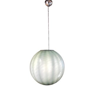 Milky-Green Sphere Lamp in Murano Glass Swirl from Simoeng For Sale