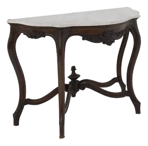 Antique Italian Console Table in Wood and White Marble, 1890