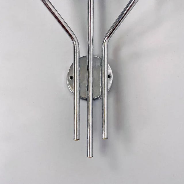 Mid-Century Modern Italian Chromed Steel and Glossy Glass Wall Lamp, 1970s For Sale - Image 11 of 12
