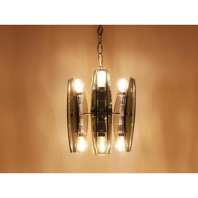Glass and Chrome Pendant Light by Veca Murano, 1970s For Sale - Image 14 of 18