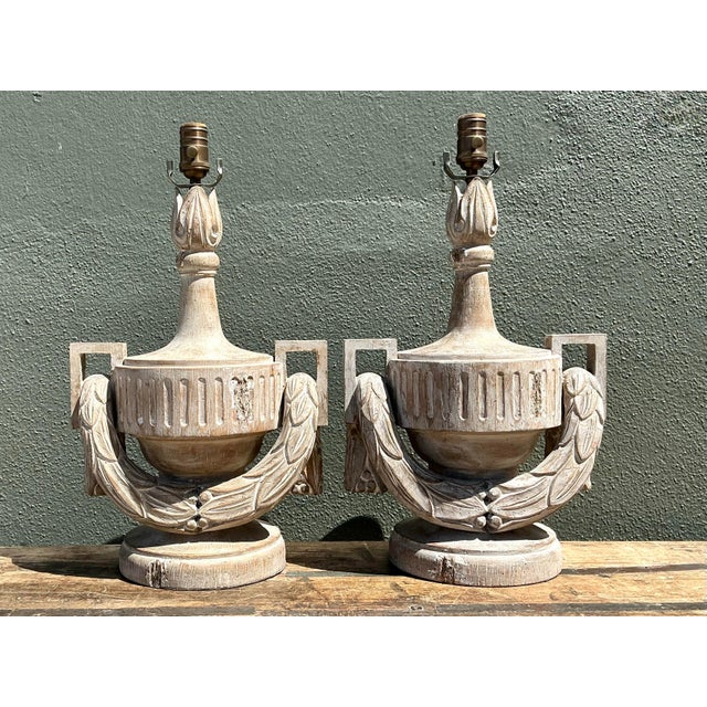 Wood Vintage Bliss Swag Garland Lamps - A Pair For Sale - Image 7 of 12