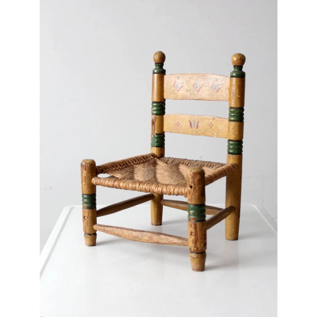 Vintage Mexican Folk Art Children's Chair For Sale - Image 10 of 10