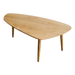 Danish Sculptural Free-Form Wooden Oak Coffee Table, 1960s For Sale