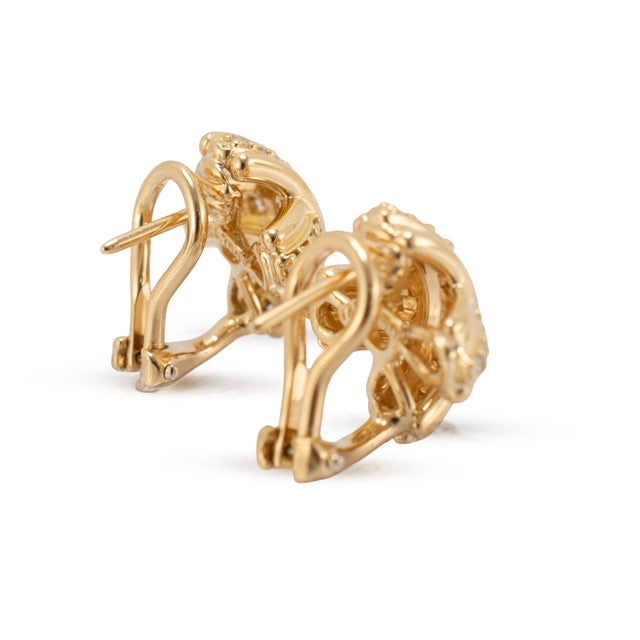 Vintage Tiffany & Co. X 18k Yellow Gold 0.53ctw Diamond Clip on Earrings, Pair For Sale In Houston - Image 6 of 8