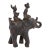 Thai Figures Atop Elephant Metal Sculpture For Sale