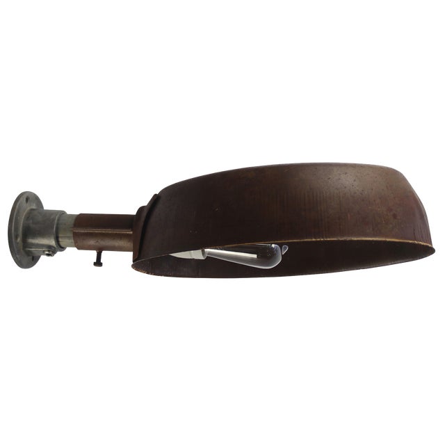 Vintage Industrial Brown Rust Iron Wall Light For Sale