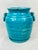 Turquoise Ceramic Crock With Handles For Sale - Image 4 of 8