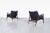 Mid-Century Modern Danish Modern Black Leather and Walnut Lounge Chairs by Ib Kofod Larsen for Selig For Sale - Image 3 of 11