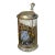 Late 20th Century Mid Century Modern German Deckel Rein-Zinn Pewter Lid Lion Crest Crystal Stein Lid For Sale